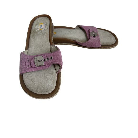 Dr. Scholls Pink Suede Slip-On Sandals With Adjustable Strap Size 9 - Picture 1 of 6